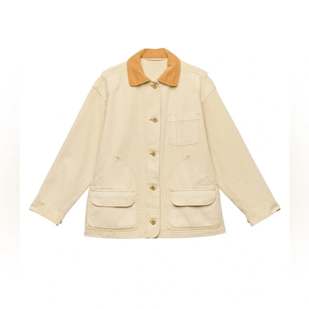 Doen Cream and Tan Utility Jacket - Picture 7 of 8